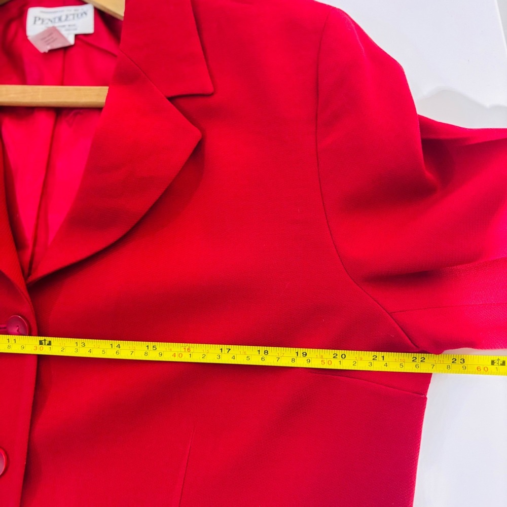 🚨 Final Sale 🚨 Pendleton Red Wool 3 Button Down Workwear Blazer | Size 16 - Picture 6 of 8